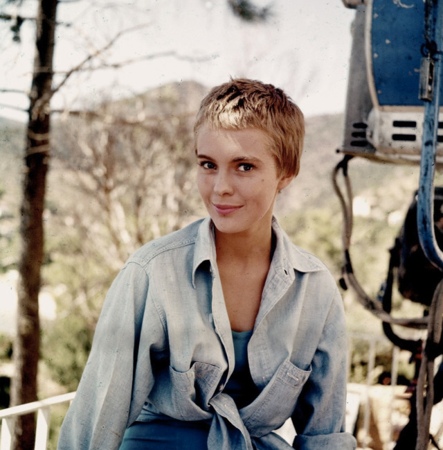 Jean Seberg photographed by Edward Quinn on the set of 