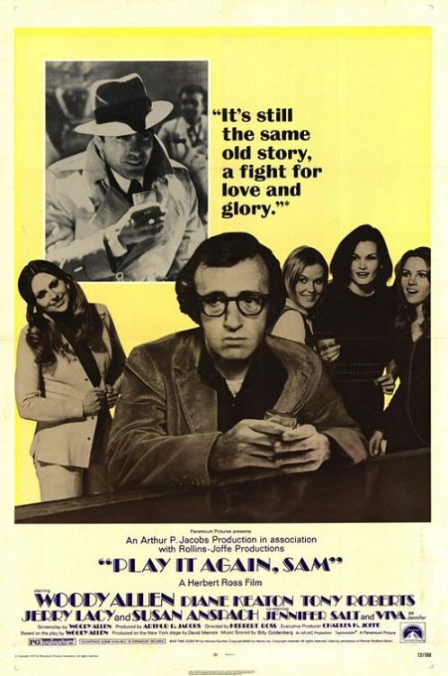 39adamstrand:The film version of Woody Allen’s 1969 play, Play It Again, Sam, was released on 4 May 