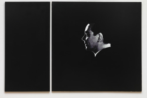John Stezaker, Untitled, 1978-9, silkscreen and acrylic paint on 2 canvases, 186.5 x 122 cm