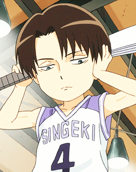 dark-kratoast:Kuroko no Basuke reference in Shingeki! Kyojin Chuugakkou↳ Levi and Akashi both share 