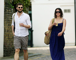 dakotadornan-deactivated2016090:  Candids 2014: Jamie Dornan next to his wife, Amelia Warner, were seen walking by London 19.05 