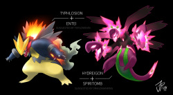 rageomega:  alternative-pokemon-art:  blumyhue:Pokefusions 2 by Synthetic Imagination  Best Pokemon fusions I’ve ever seen.  novaschaos thatfatwhiteguy