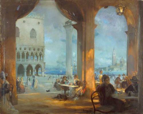 Charles Hodge Mackie - In the Piazetta, Venice  Charles Hodge Mackie -  La piazzetta, Venice - 1902