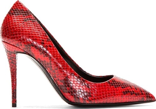 High Heels Blog Red Snakeskin Yvette Pumps via Tumblr