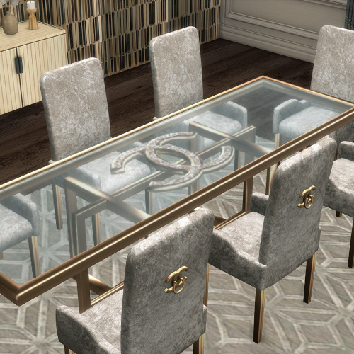xplatinumxluxexsimsx:| CHANEL LUXE DINING SET | So here is our ‘Chanel’ inspired dining set ✨One of 