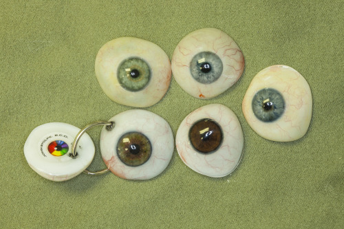 Artificial Eyes 1: These are hand painted eyes that an ocularist office made for ONE patient over he