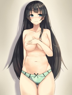 alohattlove:  agano (kancolle) breast hold kantai collection pantsu plan (planhaplalan) topless | #315235 | yande.re 