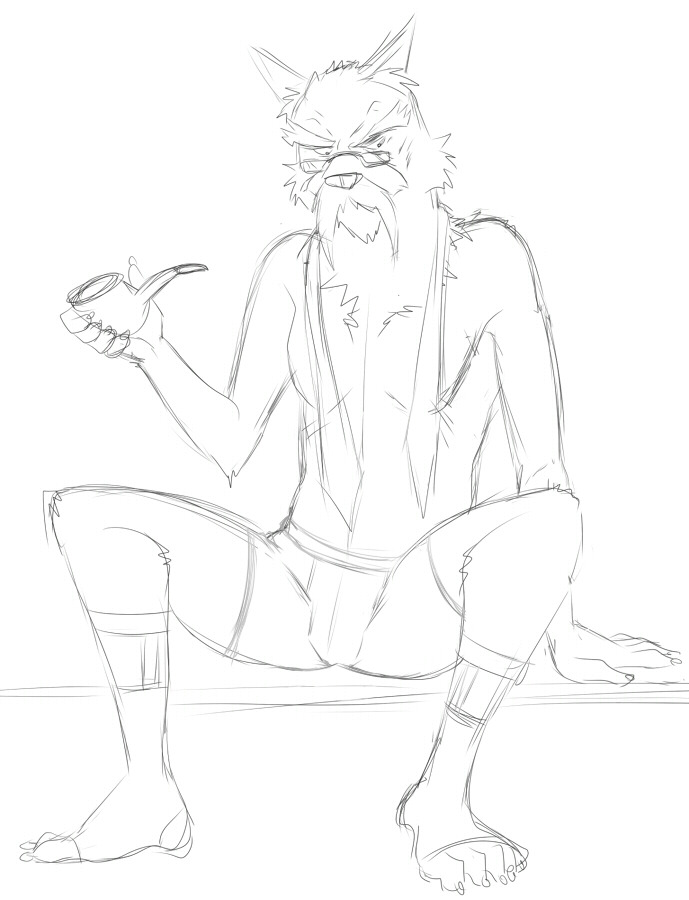 Another character design practice, this one a businessman wolf.