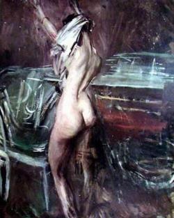 theartistsmanifesto:  Young Dark Lady by Giovanni Boldini  (1900s) 