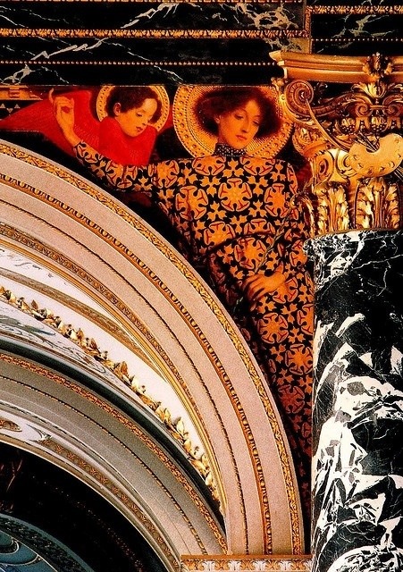 templeofapelles:Gustav Klimt Art Nouveau Wall Detail in the Kunsthistorisches Museum