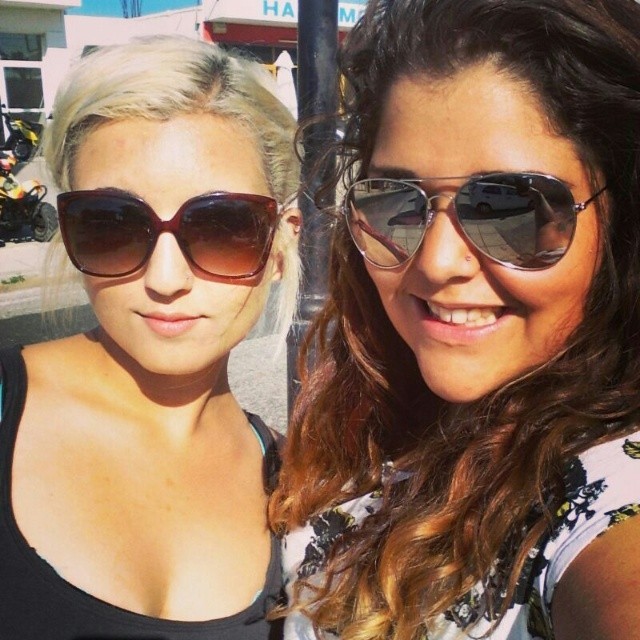 My sissy and I last year! The last time I liked my blonde hair. #me #selfie #love