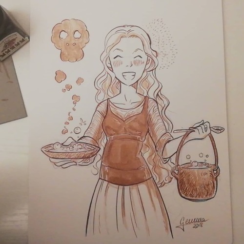 Day 13 Poisonous/Eowyn we all know movie Eowyn is not the best cook LOL#eowyn #inktober2018 #inktobe