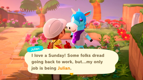 pixelvalley: oh to be a blue unicorn living on a deserted island and doing nothing but being Julian&