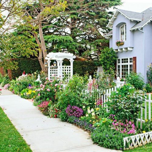 Front Sidewalk Garden for Curb Appeal