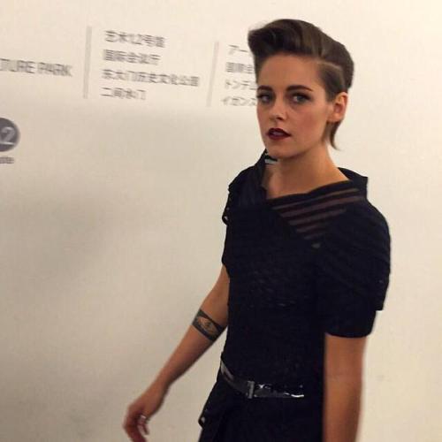 First photo of Kristen at Chanel Cruise in Seoul