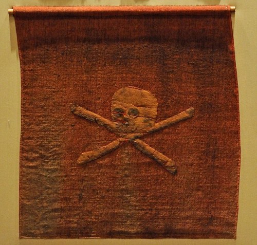 jokerlives: One of only two authentic old Jolly Rogers known in the world. The red background meant 