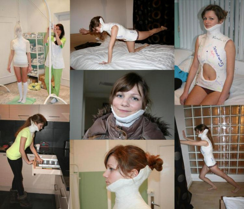 Porn Pics Young Women wearing a body brace (Medical