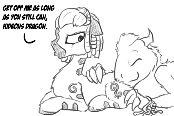 askcminus:  sapphire-and-greyzeek:  The dragon is snuggling with his favorite Zebra,