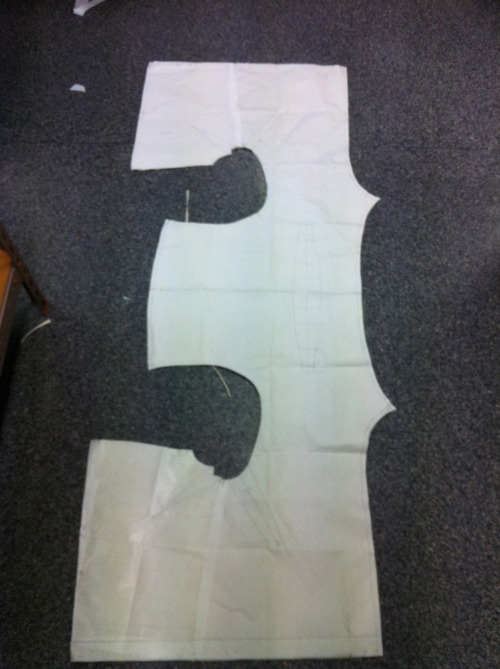 This is the pattern of the jacket I&rsquo;m making. It was created through a process of draping 