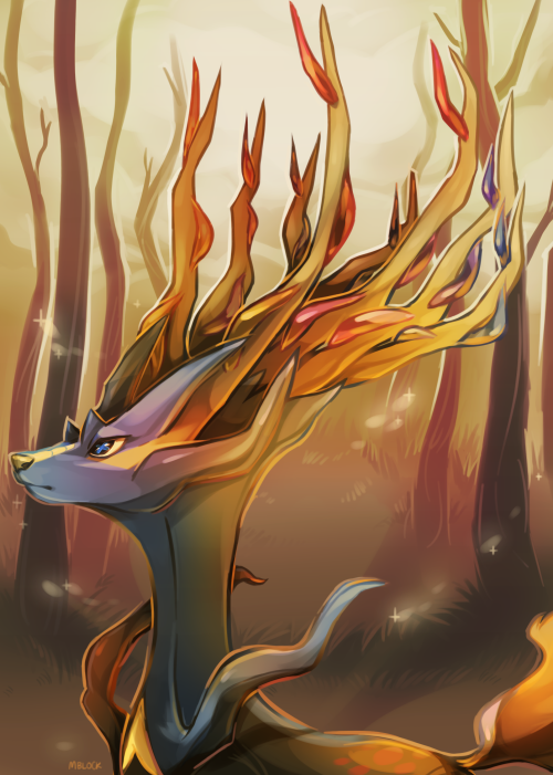 pc4sh:finally got to speedpaint again and decided to draw Xerneasgodammit those horns were a pain to