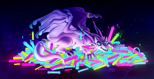 Unusual dragon hoard: Glowsticks