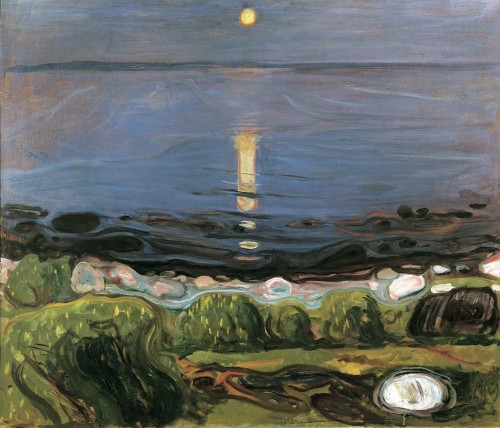malinconie: Edvard Munch, Moonlight, 1895and Summer Night by the Beach, 1902-1903