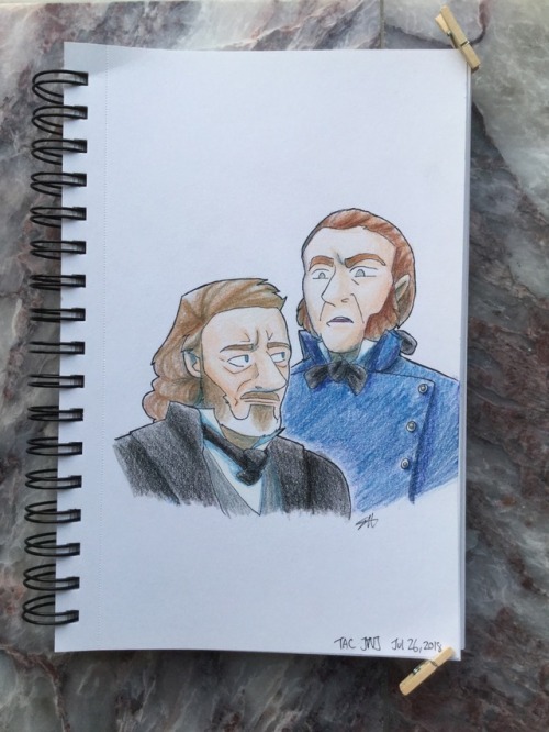 lesmiserablesproject:Book version vs tac version of these dudes.I’m really proud that colm looks lik