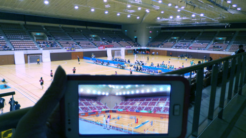 syncopatedid:  Haikyuu!! 2014, Sendai City Gymnasium, Miyagi, 2015Had a transit stop in the late afternoon through Sendai station, which meant there was no time to do touristy things but still a good hour or two to kill, so Sendai City Gymnasium it was