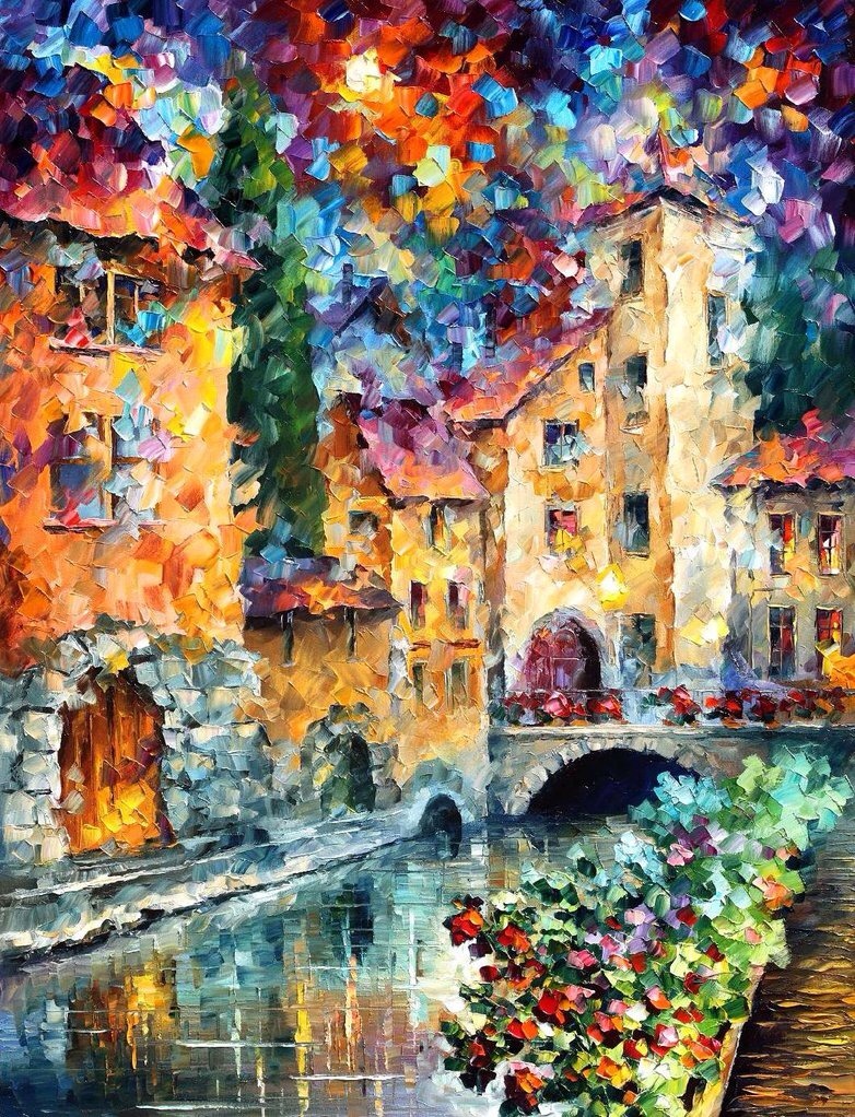 paintvrlife:  Leonid Afremov   is a passionate painter from Mexico who paints with