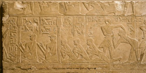 Tax Collection in Ancient EgyptAn inevitable payment in the Mastaba of the vizier Mereruka, this sce