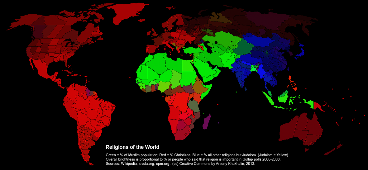 world religions map