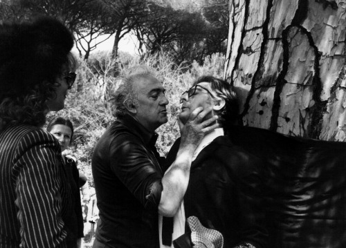 Federico Fellini directs Marcello Mastroianni & Bernice Stegers on the set of City of Women (197