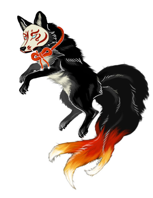 A kitsune doodle I did as a “warm up” that got wayyy out of hand. Available on Redbubble