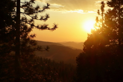 Sunset, Yosemite national park, California, Usa