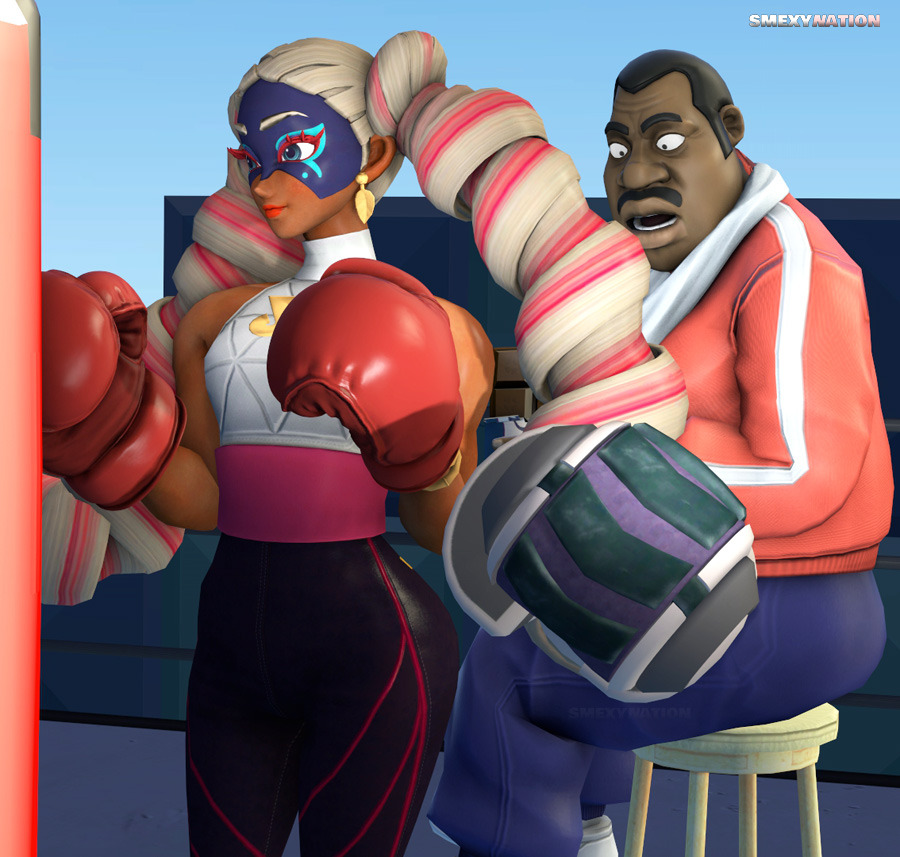 smexy-nation-art:Twintelle’s new personal coach Doc Louis overlooks her activities