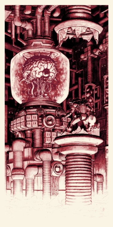 retrogamingblog:  Samus vs. Mother Brain by Nick Derington
