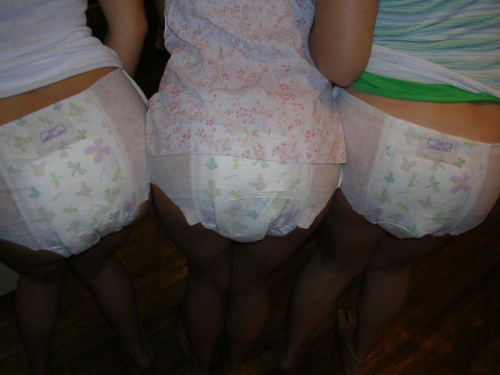 bedwettinggirl12:  best-diapers-around:  I thought these girls were to old for pullups! Guess not!  Hot! 