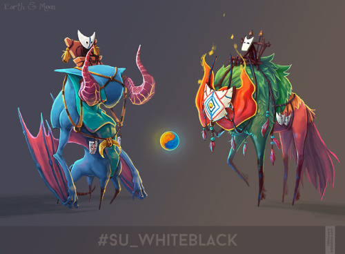 Some concepts I made for the Whiteblack challenge last yearThe blue creatures represent the moon nat