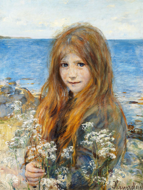 Little Girl on the Beach, Hans Heyerdahl (1857-1913)