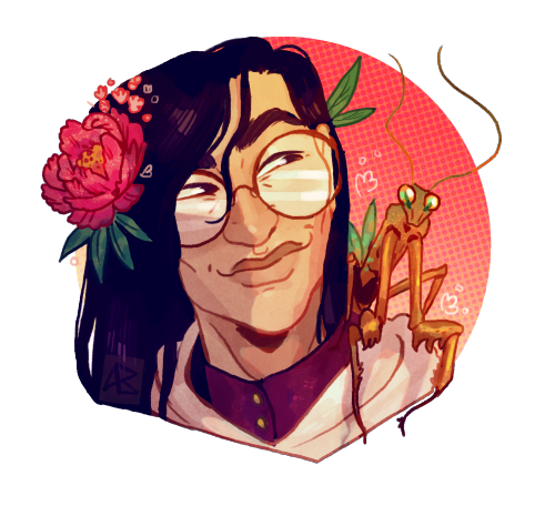 anonbeadraws:icon of Arden the ranger and his little mantis friend for @knightvanguard ✨i do commiss