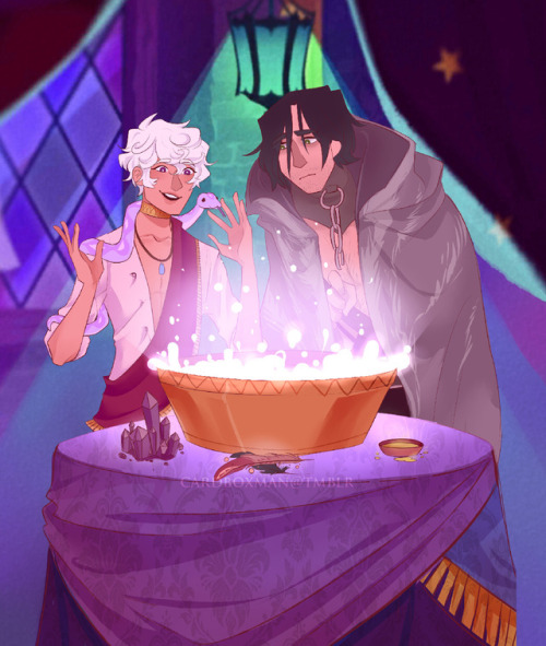 cardboxman: Asra and Muriel for collab with @juliandevorakk!!! check out the animation they make for