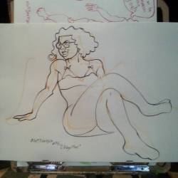 Drawing of Libby at Dr. Sketchy’s Boston.