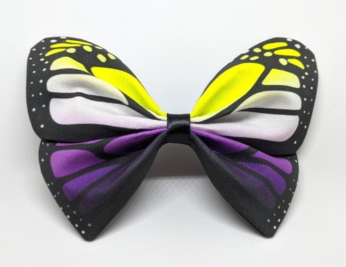 sosuperawesome:Pride Butterfly BarrettesTerrafaye Seemings on Etsy Ok I have a bow addiction. Like 