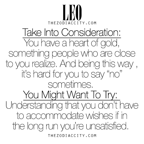 zodiaccity:  What zodiac Leo should take into consideration. For much more on the