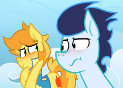 crackervolley:  ghostlynannurs:  Soarburnokay yeah i dont knowas much as i like it im not sure how they would act towards each other but whatever!their colors go great togetherand what how is braeburn in cloudsdale?!  he’ll grow wings just to get that