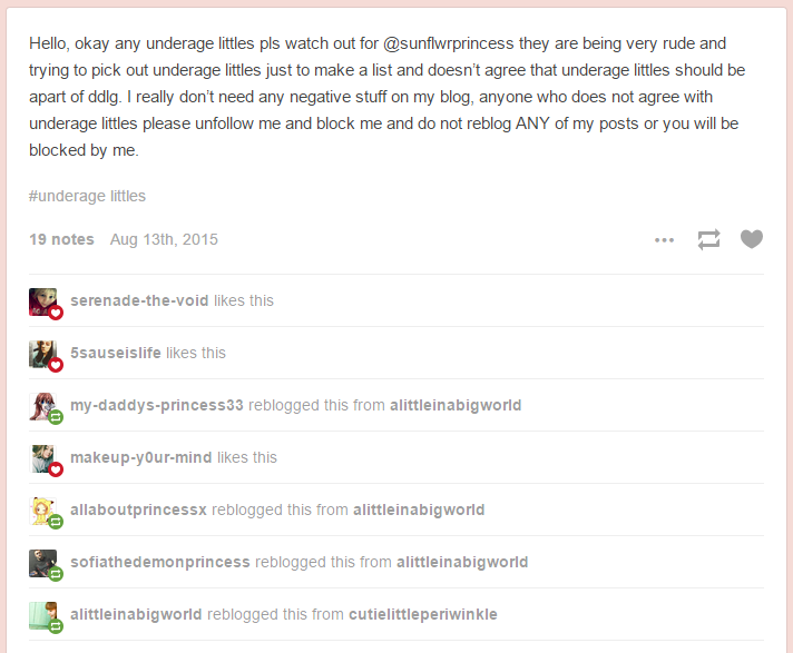 milkiekittie:  sunflwrprincess:  a list of underage people to block / be aware of