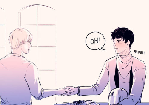 guessimaclotpole: lao-pendragon: Arthur is cheering Merlin up by holding his handRequested by @chemi