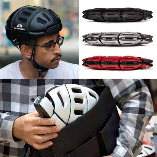 A Morpher foldable bicycle helmet is the ideal bike helmet for busy commuters who don’t want to carry a cycle helmet around. It’s foldable, taking up hardly any space compared to a full sized bike helmet.