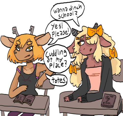 nanart:  whats better than school? gals being pals (im not promoting skipping school. unless its for gay cuddles then go ahead) 