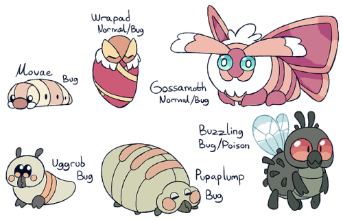 Here’s a couple of more ‘beta’ art of the following fakemon: Tootoo line, Trickoon, Bunke and Rollpe